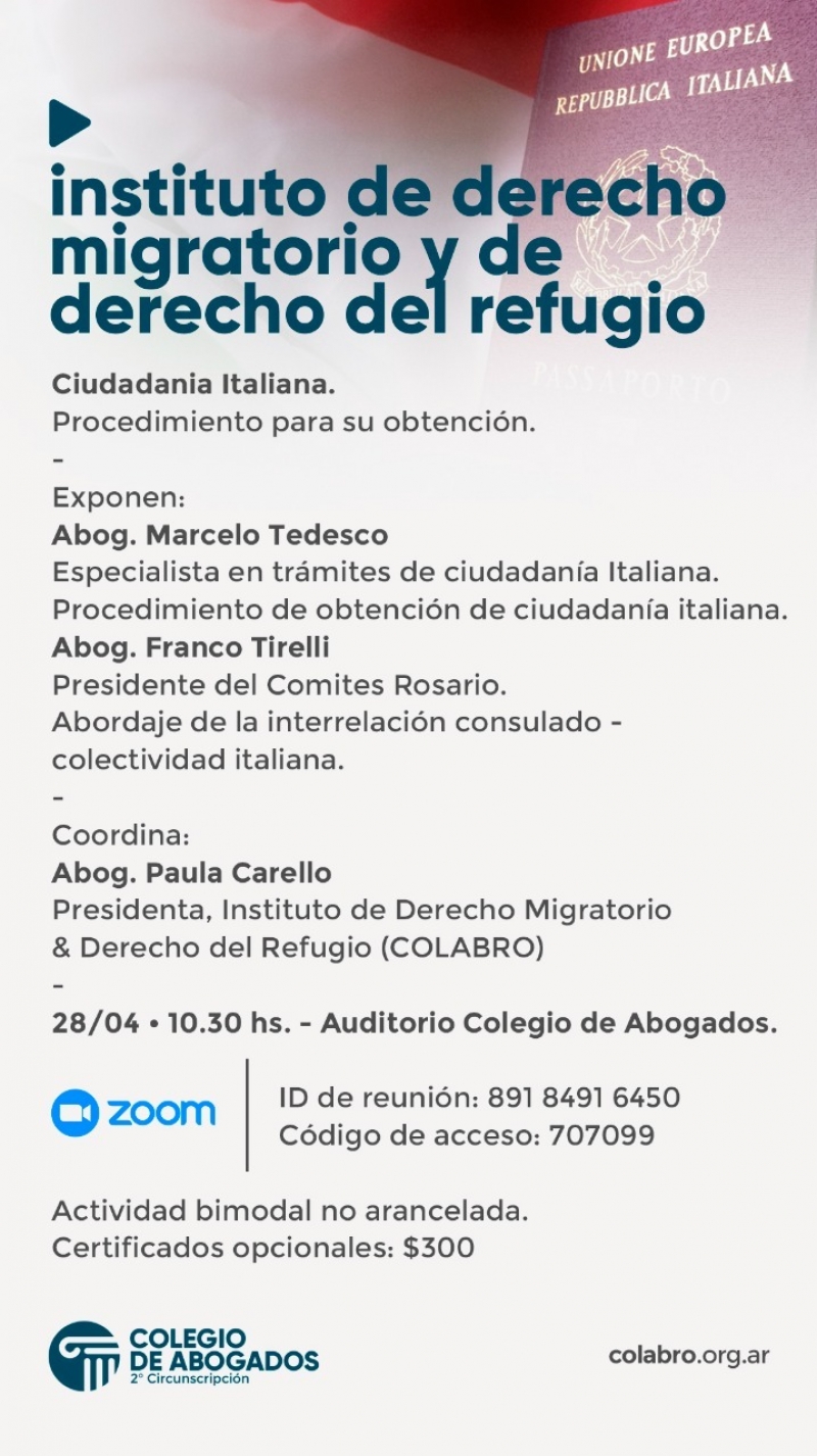 CIUDADANIA ITALIANA. PROCEDIMIENTO PARA SU OBTENCIÓN - 28/04/2022